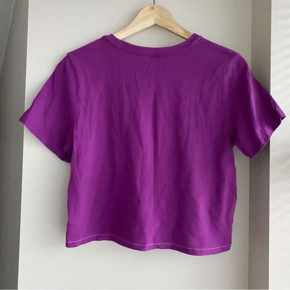 TNA Purple Logo Crop T-shirt Short Sleeve - Picture 3 of 5